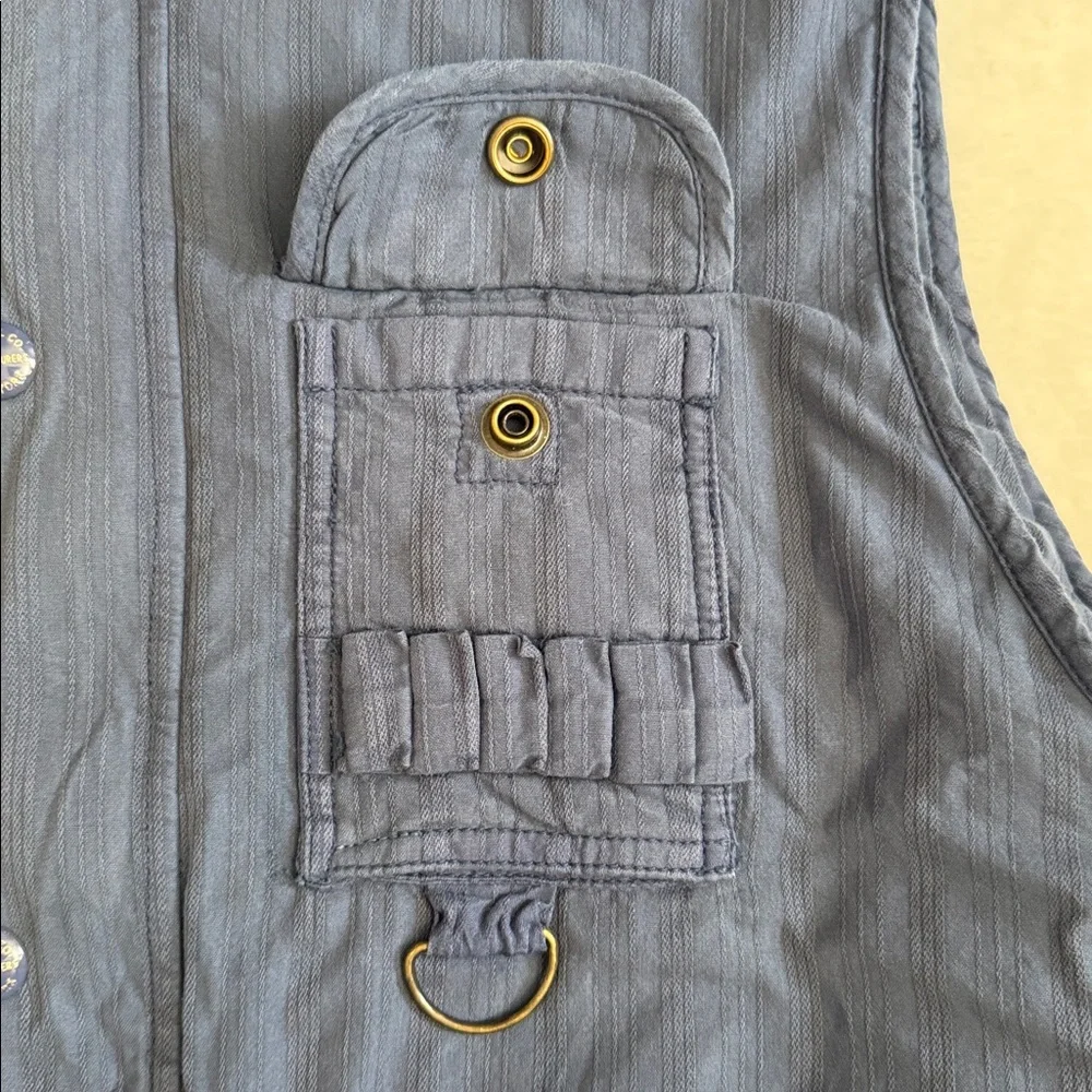 {NWT} Denim & Supply by Polo Ralph Lauren | Cotton Silk Utility Vest Blue (L) - Picture 14 of 16